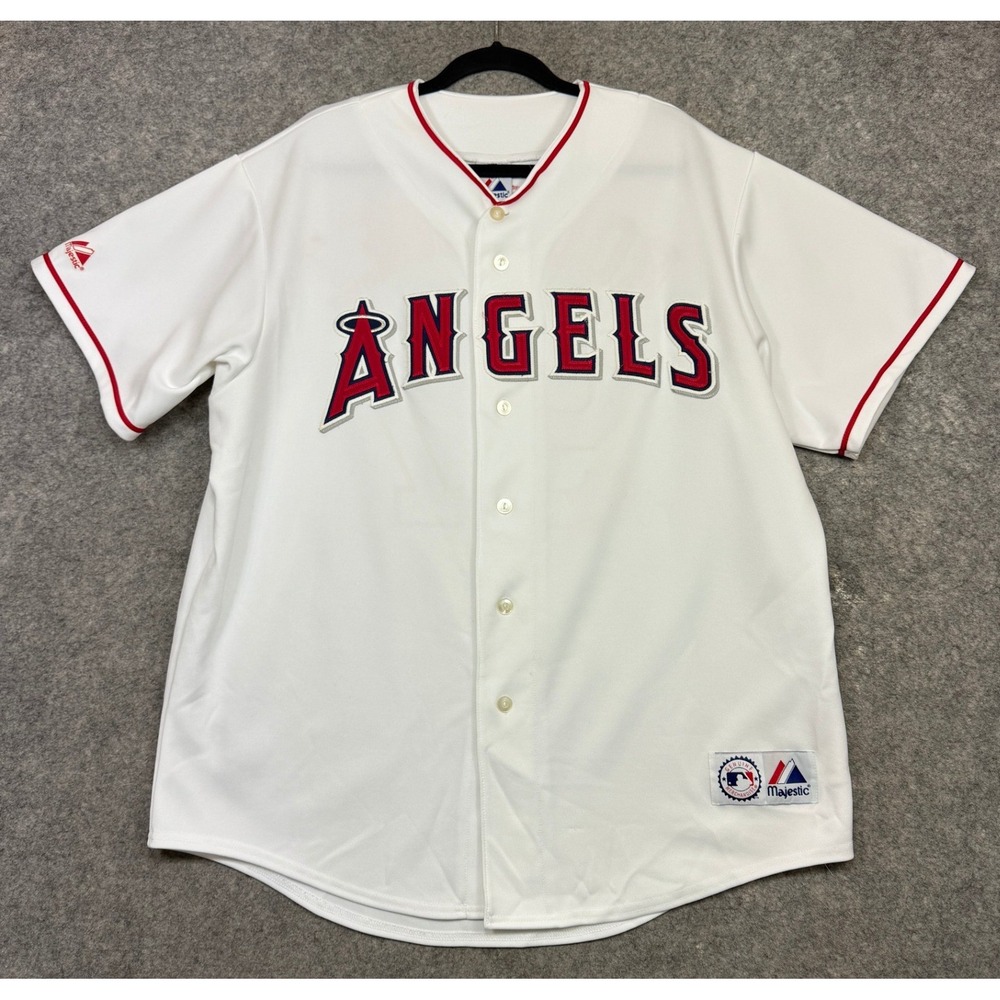 Vintage‎ Majestic Anaheim Angels Francisco Rodriguez 57 Jersey Mens 52 White MLB
